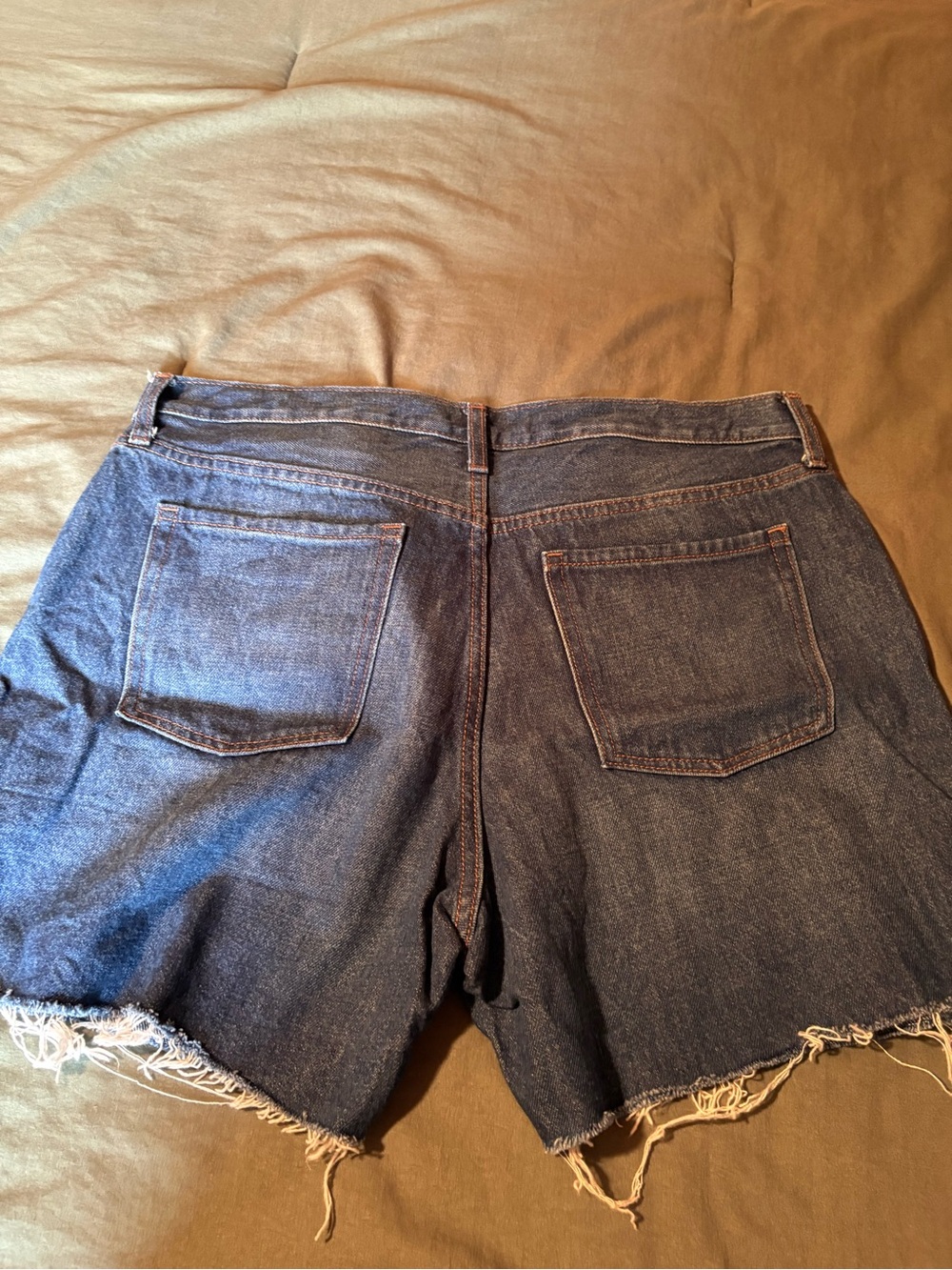 Women’s Dark Blue Denim Cutoff Shorts - Picture 4 of 4